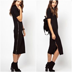 3/$20 Monki Black Bodycon Zip Dress